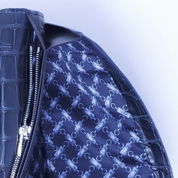 ZILLI Voyageur Wallet in Cornflower Blue Matte Crocodile - Picture 8 of 9